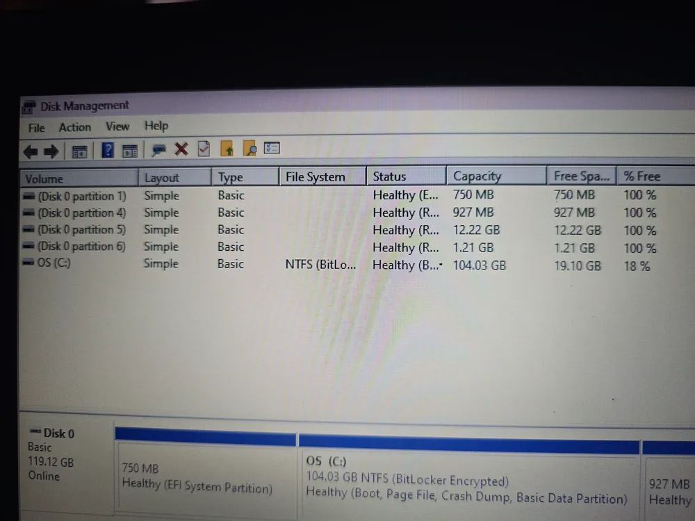 Drive health warning shown during diagnostics
