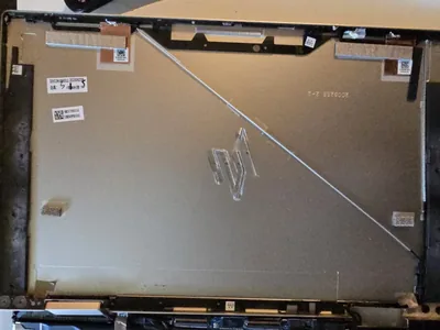 Replacement laptop display panel prepared for fitting