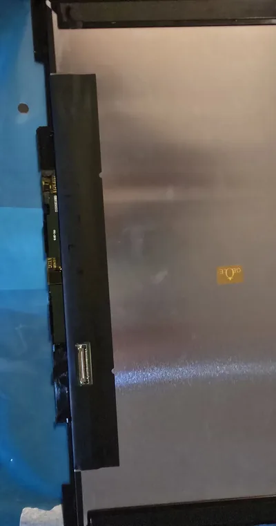 Replacement laptop display panel prepared for fitting