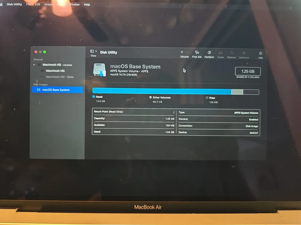 MacBook Air startup and disk diagnostics