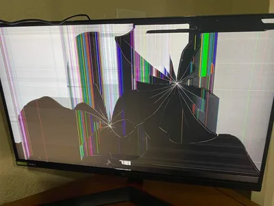 Monitor with a physically shattered panel