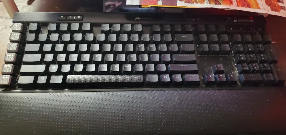 Mechanical keyboard on a desk mat