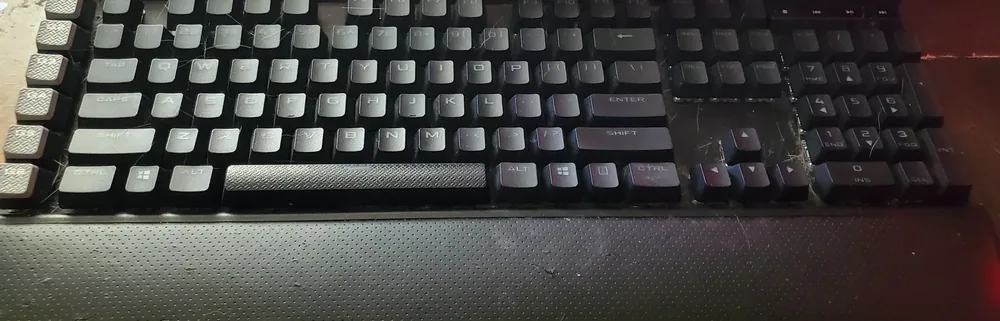 Mechanical keyboard on a desk mat