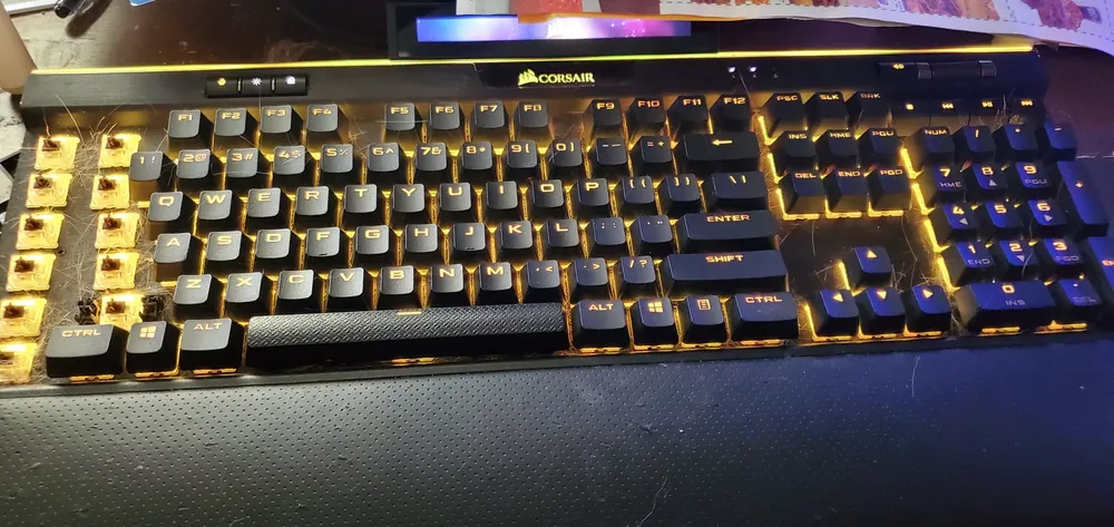 Mechanical keyboard on a desk mat