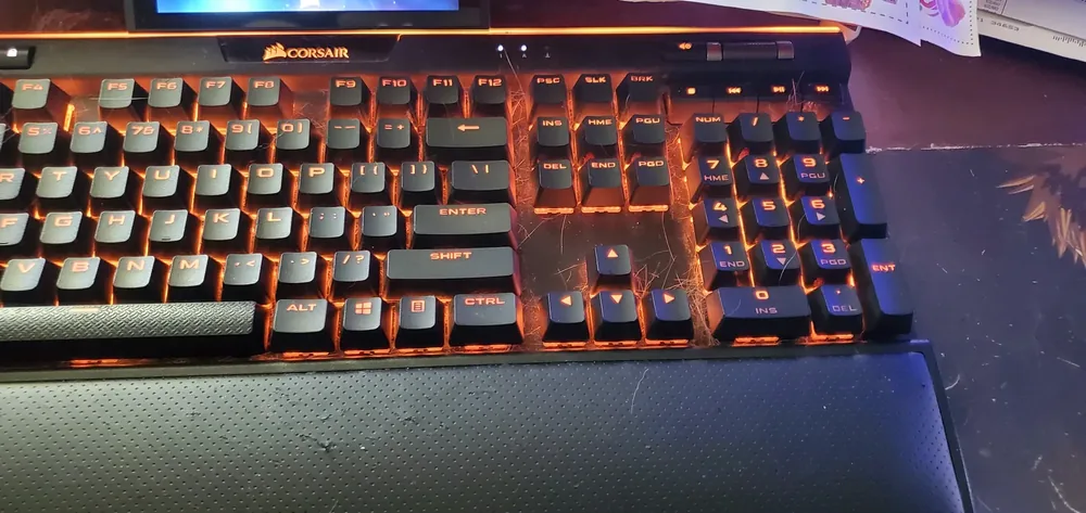 Mechanical keyboard on a desk mat