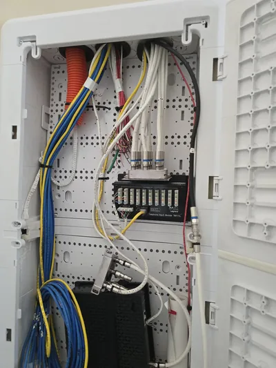 Structured wiring panel during a network installation
